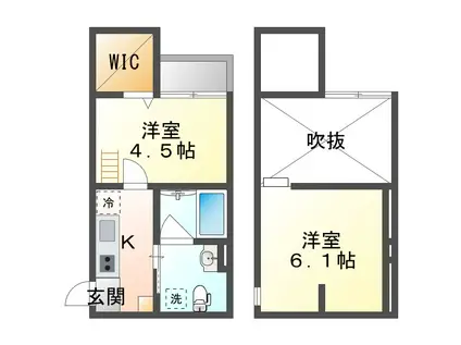 Y`S VILLAGE 馬場通(1K/2階)の間取り写真