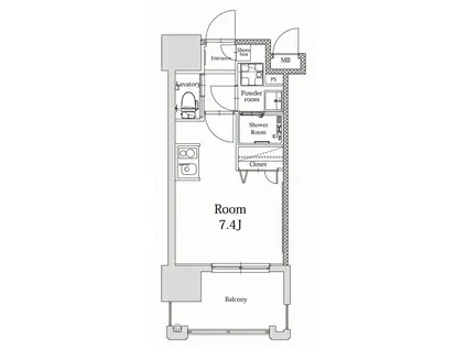 エンクレストALIVE白金(ワンルーム/6階)の間取り写真