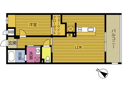 PHILIA光吉(1LDK/2階)の間取り写真