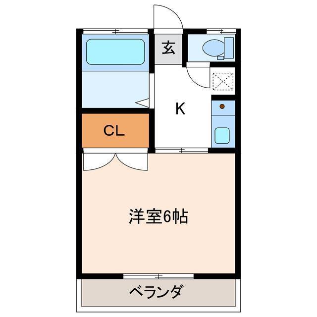 ハイツJ(1K/1階)の間取り写真