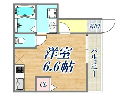 リッチライフ箕岡通(ワンルーム/1階)の間取り写真
