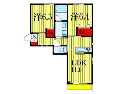 シルフィード(2LDK/3階)の間取り写真