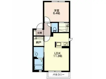 ドリームMJ II(1LDK/2階)の間取り写真