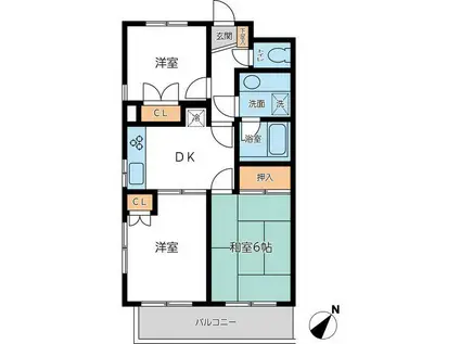 CASSIAたまプラーザ(3DK/1階)の間取り写真