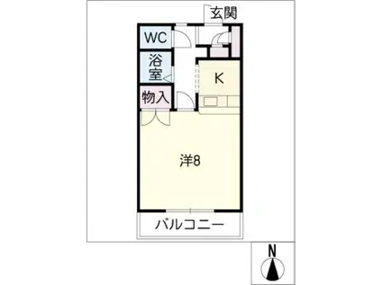 アネックス豊II(1K/2階)の間取り写真