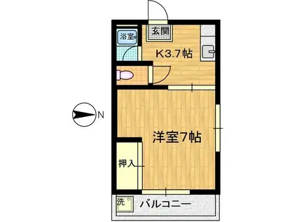 メゾーン双葉(1K/2階)の間取り写真