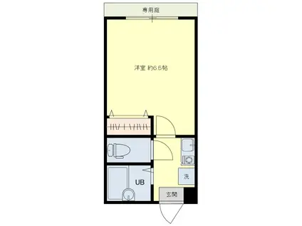 プランドール(ワンルーム/1階)の間取り写真