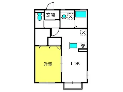 HEIM SOPHIA(1LDK/2階)の間取り写真