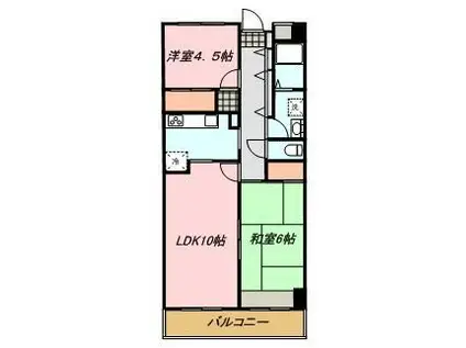 メルシーハイムII(2LDK/2階)の間取り写真