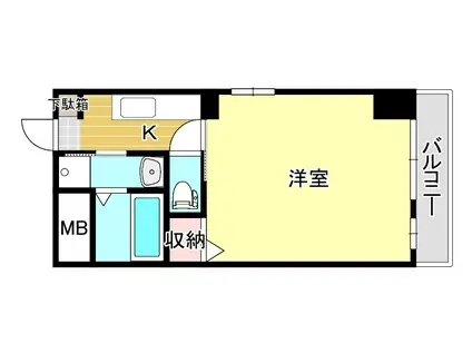 グランディ県庁前(1K/5階)の間取り写真