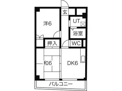 ハウスアベニュー(2DK/10階)の間取り写真