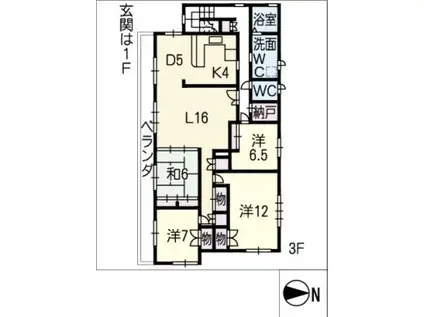 エトワール八事3F(4LDK/3階)の間取り写真
