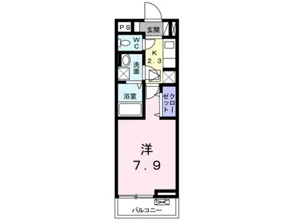 メゾン フェリシア(1K/2階)の間取り写真