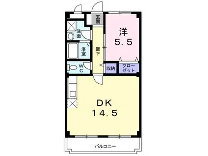 パークサイドマリッチ(1LDK/3階)の間取り写真