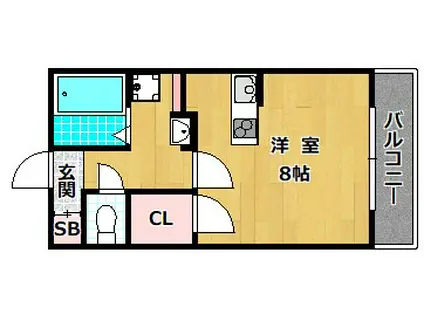 グランシャリオ長尾II(ワンルーム/3階)の間取り写真