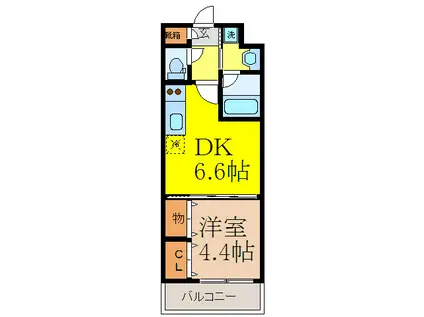 プレジオ江坂(1DK/3階)の間取り写真