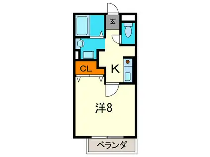 クルナード(1K/3階)の間取り写真