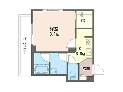 ベルカシェット森野(1K/2階)の間取り写真