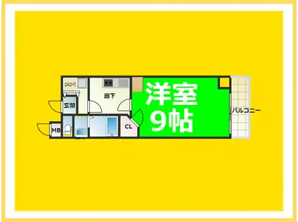 CITY SPIRE桜川II(1K/8階)の間取り写真