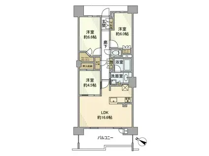 プラウド瑞穂汐路(3LDK/2階)の間取り写真