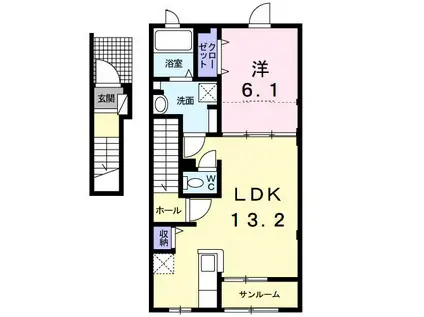 アルマナック ハウス(1LDK/2階)の間取り写真