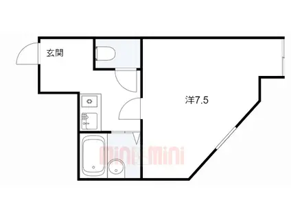 リッツ舞子坂(1K/4階)の間取り写真