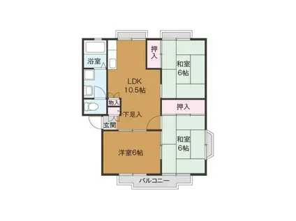 ハーミテッジ多賀 (3LDK/2階)の間取り写真