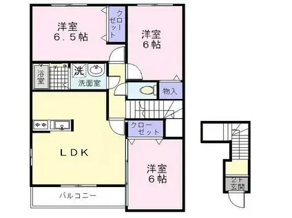 エスポワール2番館(3LDK/2階)の間取り写真