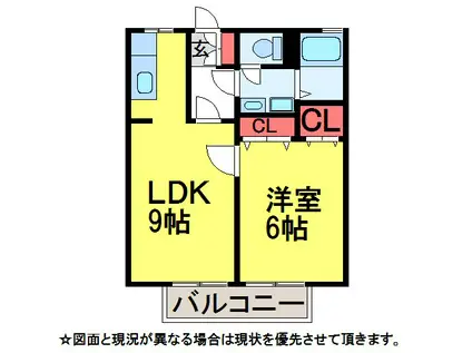 第3三和コーポラス(1LDK/2階)の間取り写真