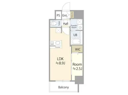エスリード ザ・レガリア新栄PREMIER(1LDK/2階)の間取り写真