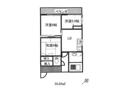 シャトーライフ相模原I(3DK/6階)の間取り写真