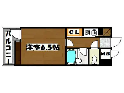 ピュアドーム大濠アクレーム(1K/10階)の間取り写真