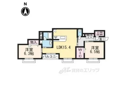 レジデンス長岡天神(2LDK/2階)の間取り写真