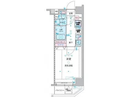 GENOVIA西川口IV(1K/6階)の間取り写真