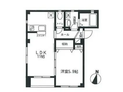 ビューノ中野(1LDK/3階)の間取り写真
