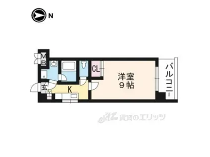 プラネシア星の子京都御所(1K/4階)の間取り写真