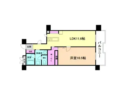 藤和堂島ハイタウン(1LDK/5階)の間取り写真