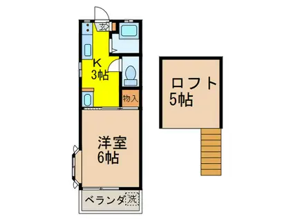 メゾンアモール(1K/1階)の間取り写真