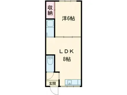 メゾン桜ヶ丘(1DK/2階)の間取り写真