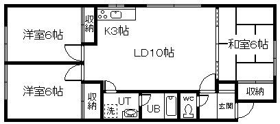 ロワール(3LDK/1階)の間取り写真