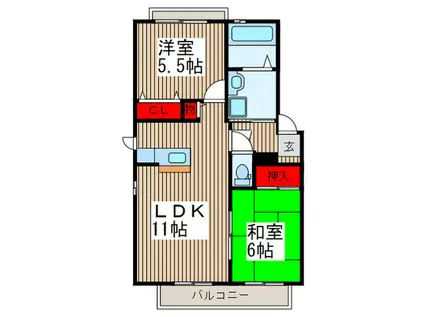 AREA S・I(2LDK/1階)の間取り写真