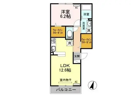 メゾンドアミカル(1LDK/1階)の間取り写真