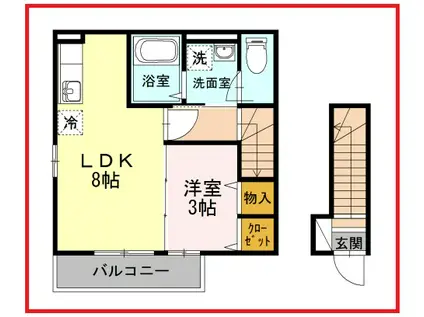 レジデンスグッド(1LDK/2階)の間取り写真