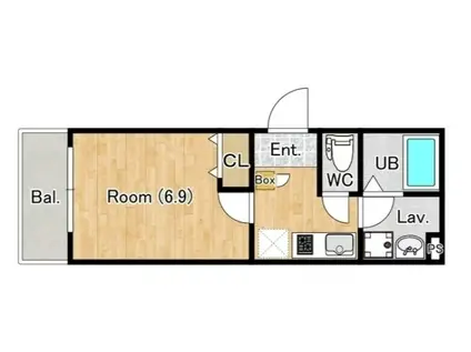ジーメゾン八千代台北リベルテ(1K/1階)の間取り写真