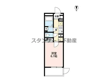 レオネクストアブリール天満(1K/1階)の間取り写真