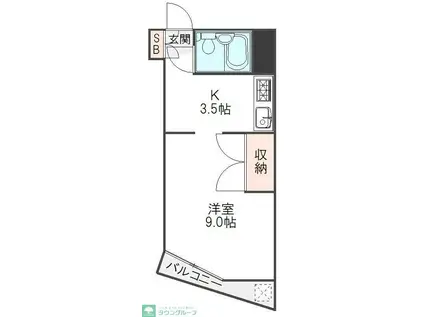 サンライトマンション(1K/2階)の間取り写真