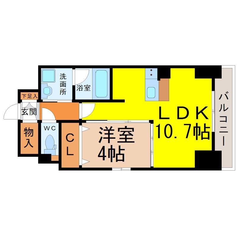 S-FORT熱田六番(1LDK/5階)の間取り写真