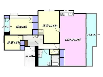 宮ノ前ハイツ(3LDK/2階)の間取り写真