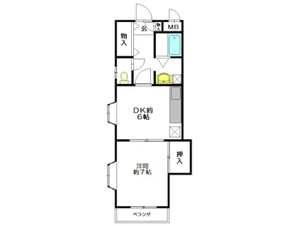 ル・シェ・ソワ(1DK/5階)の間取り写真