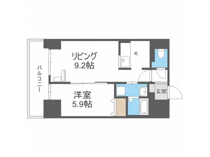 サンコート桑園ガーデンヒルズ(1LDK/13階)の間取り写真